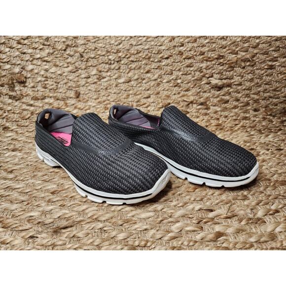 Skechers Go Walk 3 Women’s 10 Shoes Black Pink Slip On Comfort Walking Sneakers - Picture 4 of 12